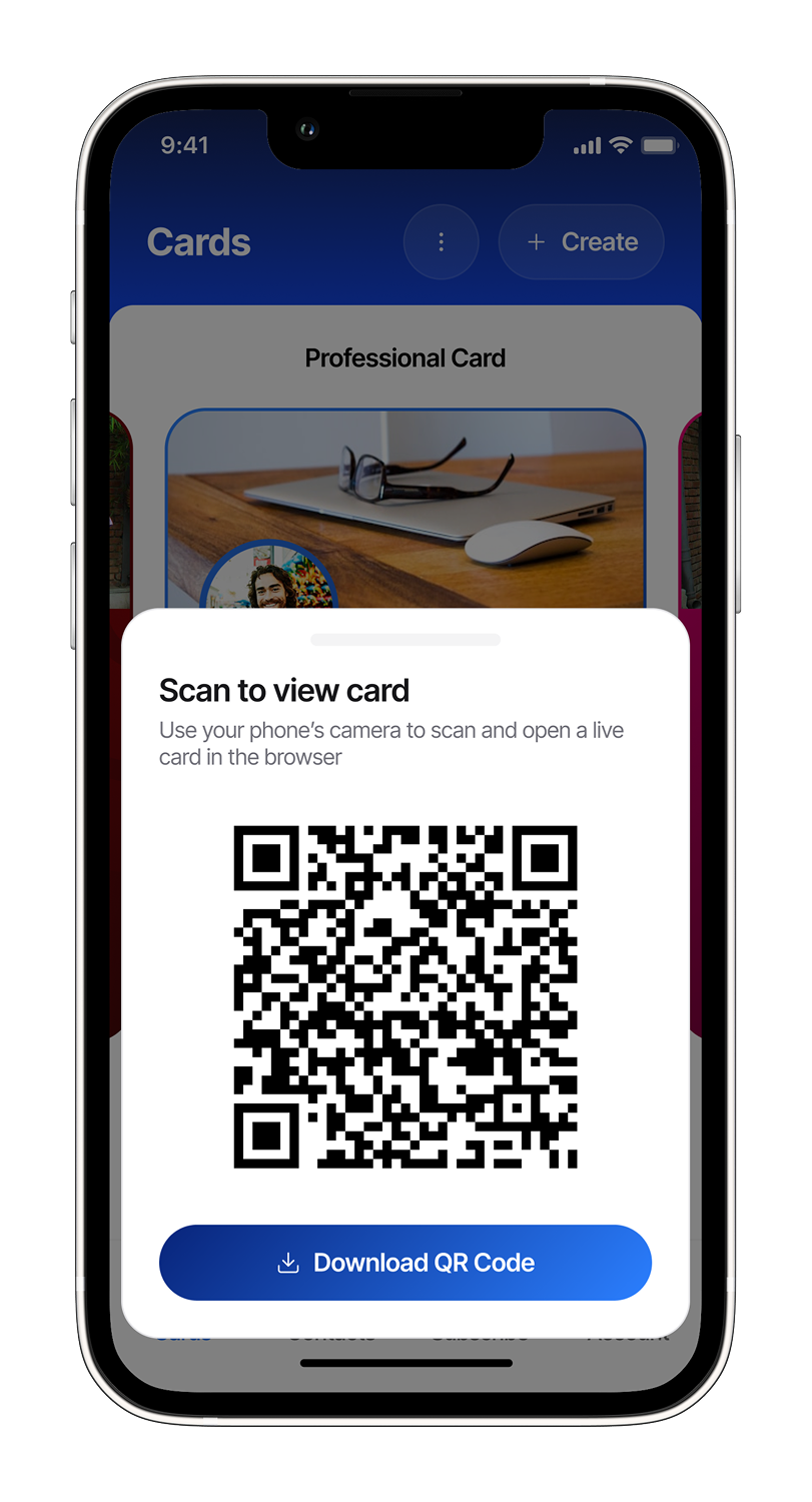 Share your card with anyone, any way