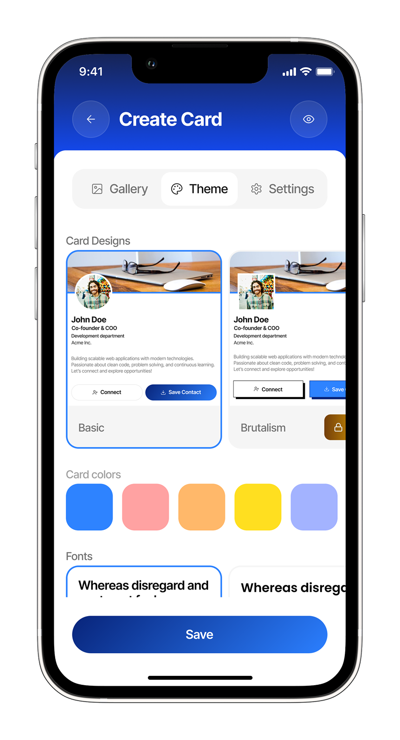 Match your brand with themes and colors